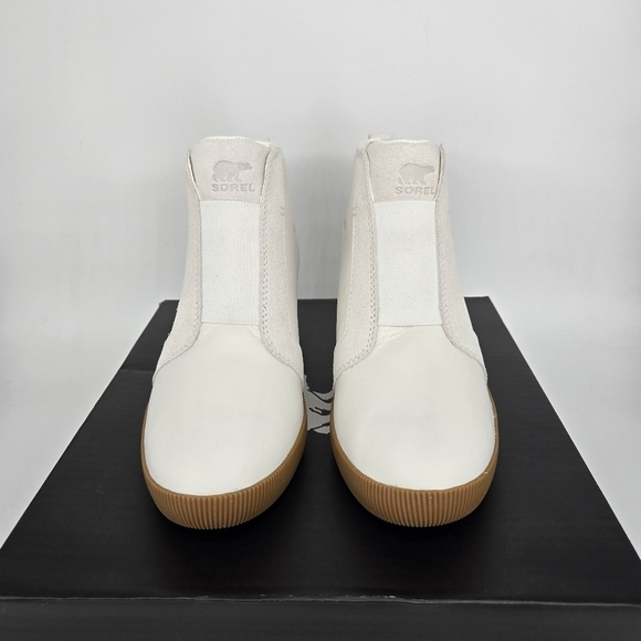 New Sorel Out N About Pull On Wedge Booties Leather Boots Women's Size 7.5 - Picture 2 of 8